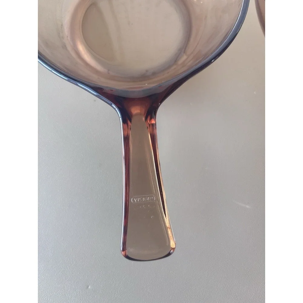 LOT/2 Vision Corning‎ Ware Amber Glass Frying Pans 5.75